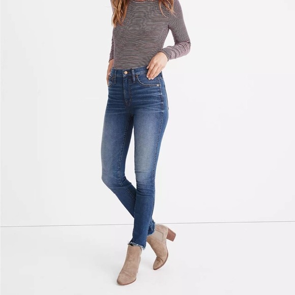 Madewell Denim - Madewell | 10" High-Rise Skinny Jean Brockton Wash Medium Denim Raw Hem AA572 28